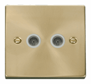 Click Deco Twin Coaxial Socket Outlet White