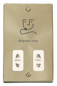 Click Deco Dual Voltage Shaver Socket Outlet 115/230V White