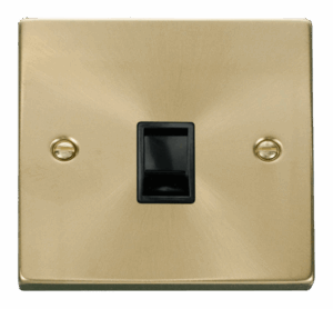 Click Deco Single Rj11 Socket (Ireland/Usa) Black