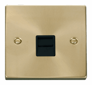 Click Deco Single Telephone Socket Outlet Master Black