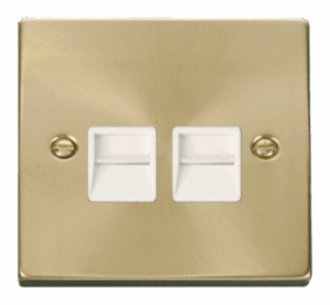 Click Deco Twin Telephone Socket Outlet Master White