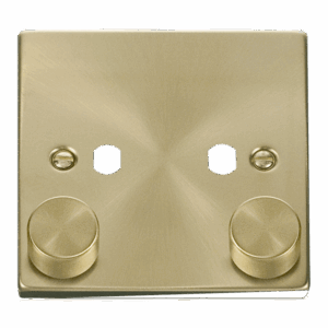 Click Deco Vpsb 2 Gang Double Dimmer Plate & Knobs