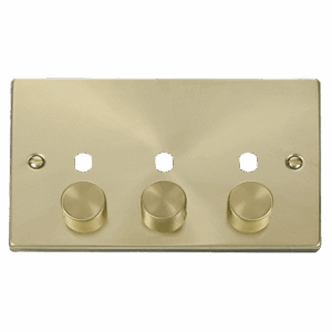 Click Deco Vpsb 3 Gang Double Dimmer Plate & Knobs