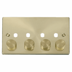 Click Deco Vpsb 4 Gang Double Dimmer Plate & Knobs