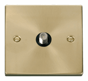 Click Deco 1 Gang Satellite Socket Outlet Black