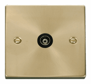 Click Deco Single Isolated Coaxial Socket Outlet Black