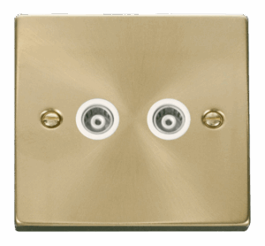 Click Deco Twin Isolated Coaxial Socket Outlet White