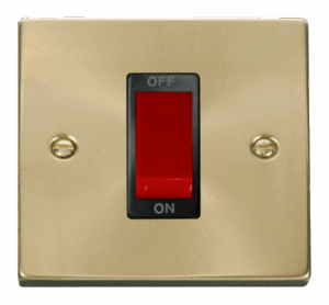 Click Deco 1 Gang 45A Dp Switch Black