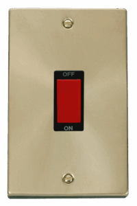 Click Deco 2 Gang 45A Dp Switch Black