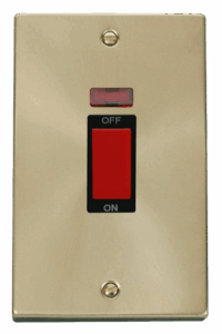 Click Deco 2 Gang 45A Dp Switch With Neon Black