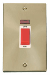 Click Deco 2 Gang 45A Dp Switch With Neon White