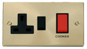 Click Deco 45A Dp Switch 13A Switched Socket Black