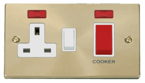 Click Deco 45A Dp Switch 13A Switched Socket & Neons (2) White