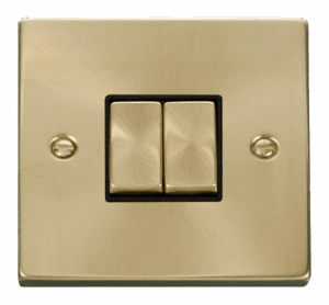 Click Deco 2 Gang 2 Way Ingot 10Ax Switch Black