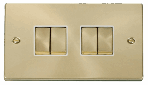 Click Deco 4 Gang 2 Way Ingot 10Ax Switch White