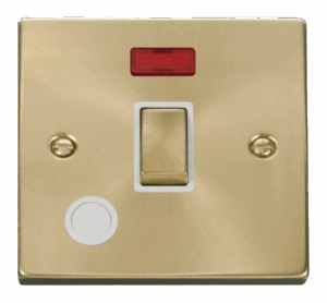 Click Deco 20A 1 Gang Dp Ingot Switch With Flex Outlet And Neon White