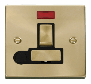 Click Deco 13A Fused Ingot Switched Connection Unit With Flex Outlet & Neon Black