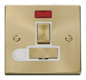 Click Deco 13A Fused Ingot Switched Connection Unit With Flex Outlet & Neon White