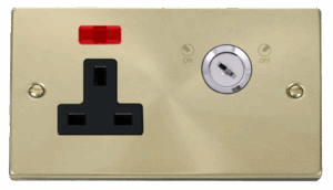 Click Deco 13A 1 Gang Dp Key Lockable Socket With Neon