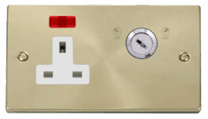 Click Deco 13A 1 Gang Dp Key Lockable Socket With Neon