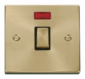 Click Deco 20A 1 Gang Dp Ingot Switch Neon Black