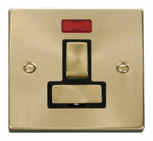 Click Deco 13A Fused Ingot Switched Connection Unit With Neon Black