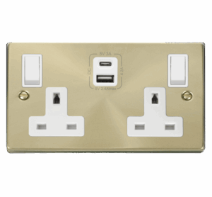 Click Deco 2G 13A Switch Skt 4.2A A&C Usb Vpsb Wh