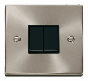 Click Deco 2 Gang 2 Way 10Ax Switch Black