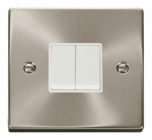 Click Deco 2 Gang 2 Way 10Ax Switch White