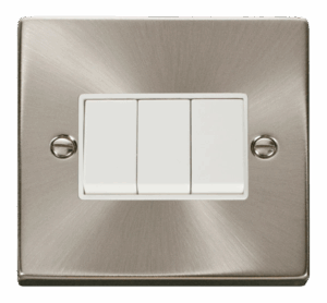 Click Deco 3 Gang 2 Way 10Ax Switch White