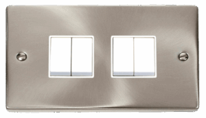 Click Deco 4 Gang 2 Way 10Ax Switch White