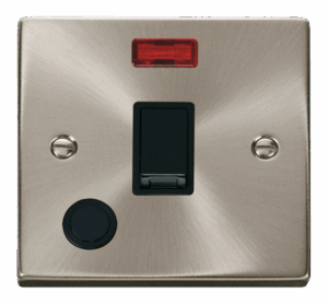 Click Deco 20A 1 Gang Dp Switch With Flex Outlet And Neon Black