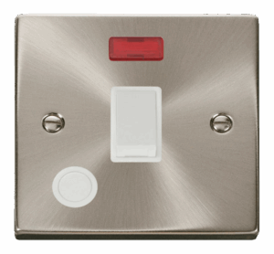 Click Deco 20A 1 Gang Dp Switch With Flex Outlet And Neon White