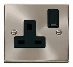 Click Deco 1 Gang 13A Dp Switched Socket Outlet Black