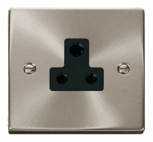 Click Deco 5A Round Pin Socket Outlet Black