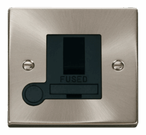 Click Deco 13A Fused Switched Connection Unit With Flex Outlet Black