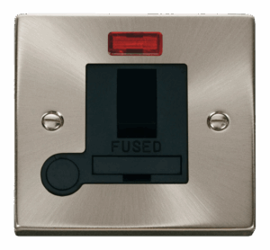 Click Deco 13A Fused Switched Connection Unit With Flex Outlet & Neon Black