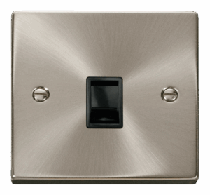 Click Deco Single Rj11 Socket (Ireland/Usa) Black