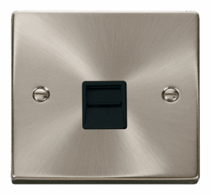 Click Deco Single Telephone Socket Outlet Master Black