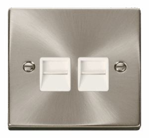 Click Deco Twin Telephone Socket Outlet Secondary White