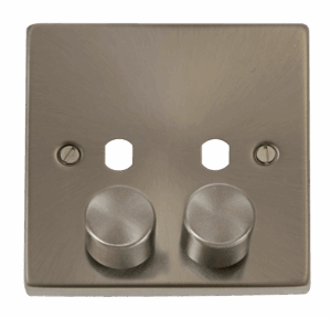 Click Deco 2 Gang Single Dimmer Plate & Knobs