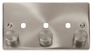 Click Deco 3 Gang Double Dimmer Plate & Knobs