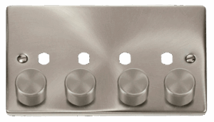 Click Deco 4 Gang Double Dimmer Plate & Knobs