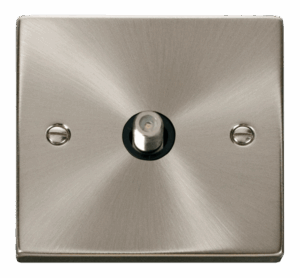 Click Deco 1 Gang Satellite Socket Outlet Black