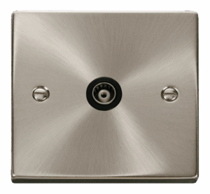 Click Deco Single Isolated Coaxial Socket Outlet Black