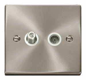 Click Deco 1 Gang Satellite & Coaxial Socket Outlet White