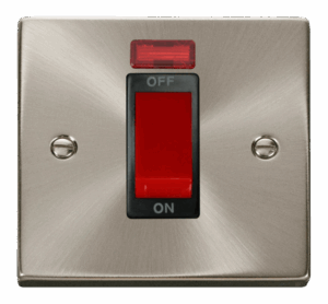 Click Deco 1 Gang 45A Dp Switch With Neon Black