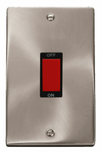 Click Deco 2 Gang 45A Dp Switch Black