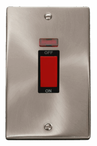 Click Deco 2 Gang 45A Dp Switch With Neon Black