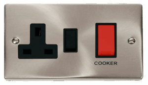 Click Deco 45A Dp Switch 13A Switched Socket Black